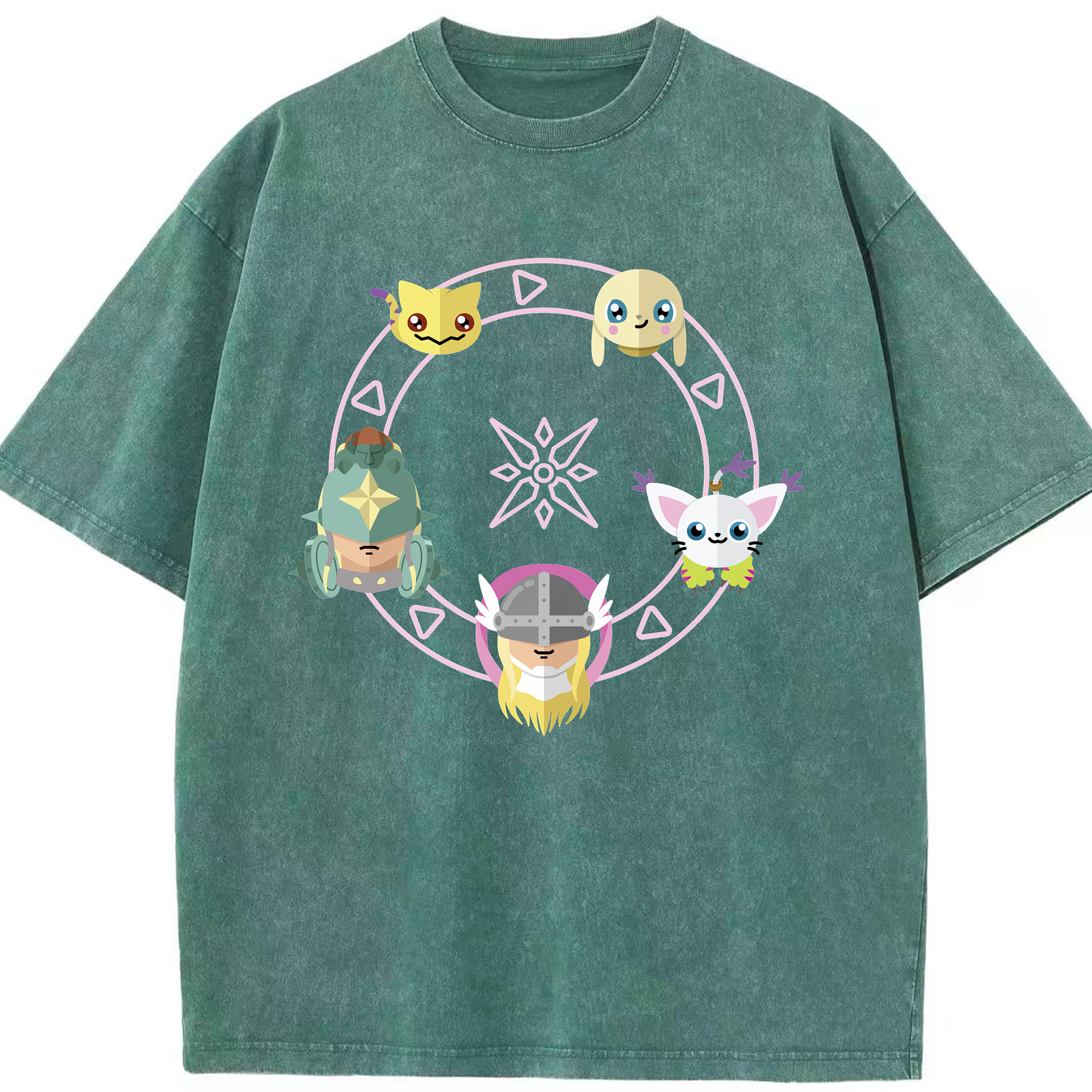 （画像用） Digimon デジタルモンスター/デジモン 綿100% ヴィンテージ風 半袖Tシャツ（フロントプリント）
